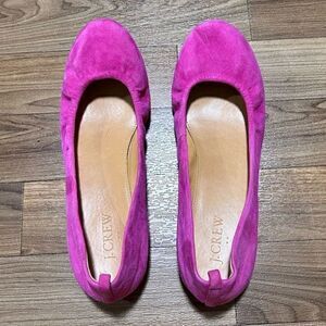 J. Crew Women's Suede Ballet Flats Fuchsia Pink‎ Size 7